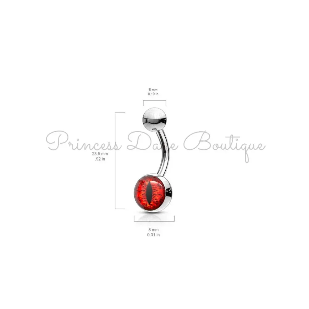 Green‎ Snake Eye Belly Button Ring